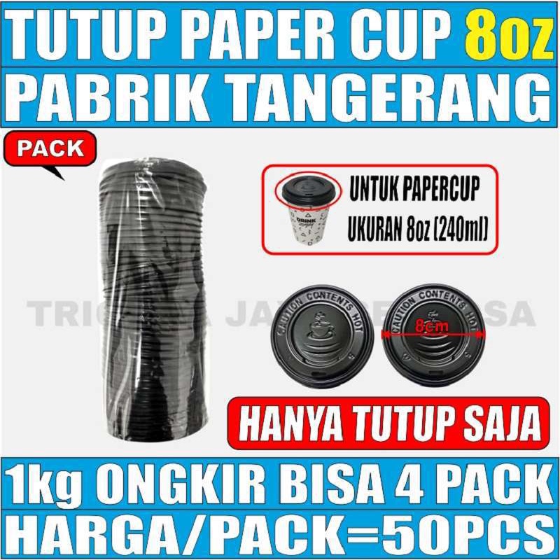 Tutup paper cup 8oz Pack 50pcs hanya lid gelas kertas kopi 8oz tahan panas 240ml Coffee Tea murah