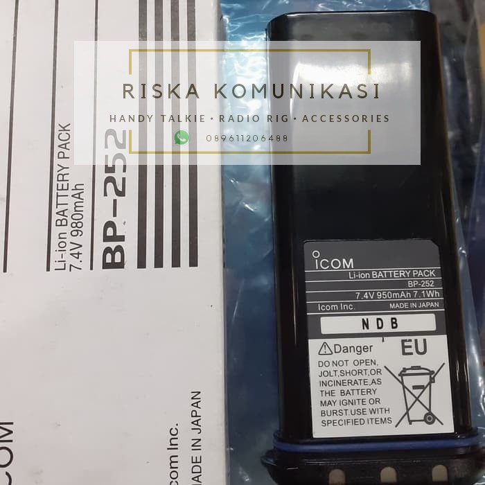 BATRE HT ICOM BP 252 ICOM M36 DISTRIBUTOR - BATRE HT ICOM BP-252