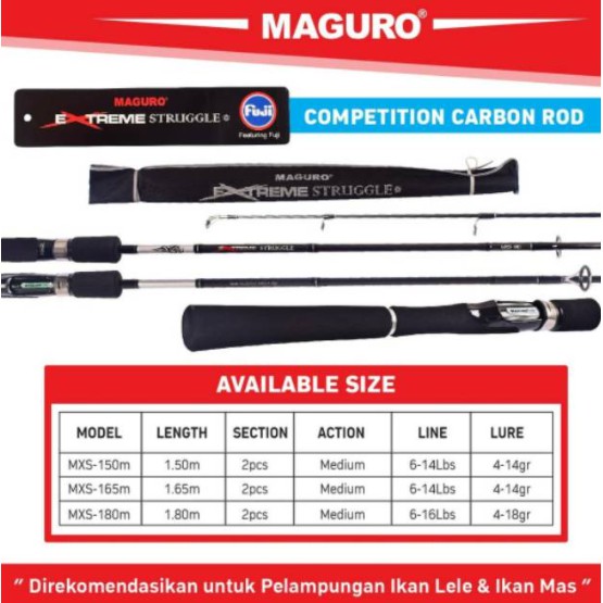 Joran Maguro extreme struggle Sambung 2 Spinning Rod FREE PIPA