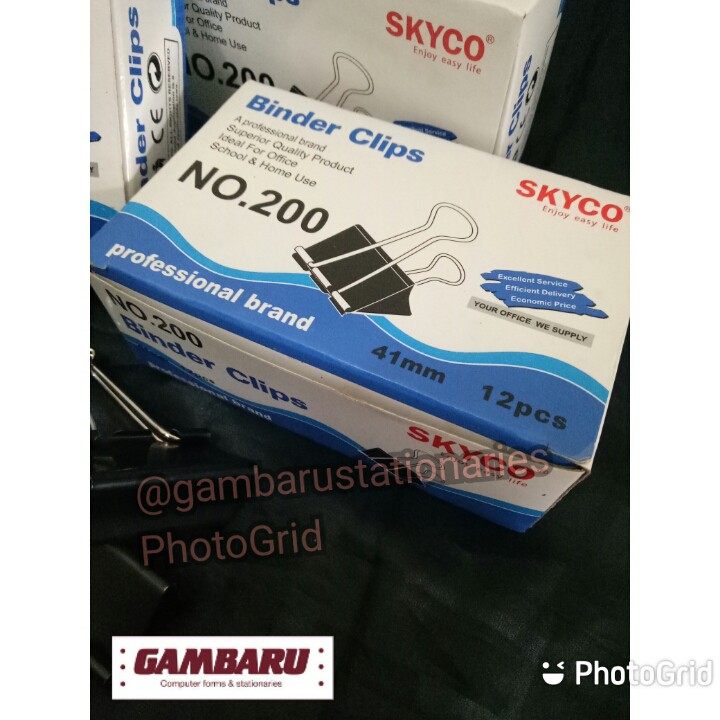 

BINDER CLIPS/PENJEPIT KERTAS NO.200 "SKYCO" (12 PCS)