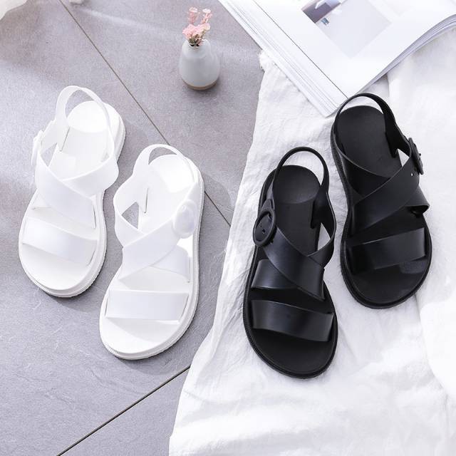 Grosir - S510 (4 WARNA) Sandal Polos Wanita / Bahan Jelly Sol Karet / Sandal Murah Import Batam