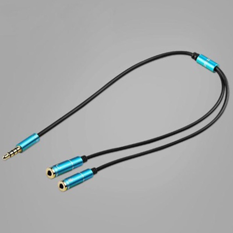 Kabel Audio Splitter 3.5mm 30CM Male To Dual Female Headphone Mic