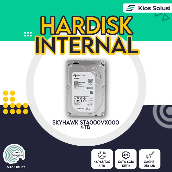 HARDISK INTERNAL | SKYHAWKS | SEAGATE 4TB 5900RPM | HDD FOR CCTV | HARDISK SATA ST4000VX000 BARU