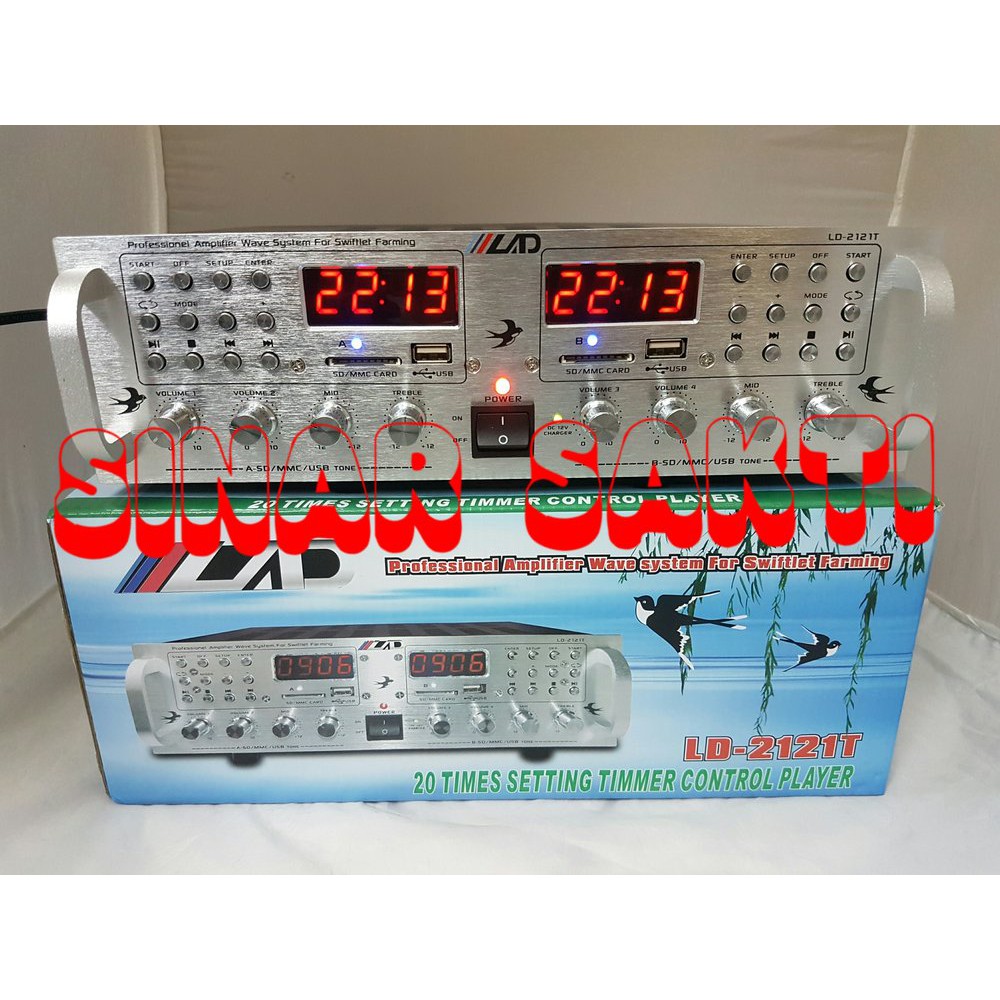 MURAH Ampli Walet 4 channel 2 Player Plus Timer Digital Tiap Channel    Aki Cas Otomatis  Limit