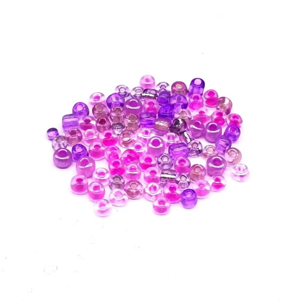 10g 2MM 3MM 4MM Manik-Manik Kaca Czech Warna Ungu Untuk Membuat Perhiasan