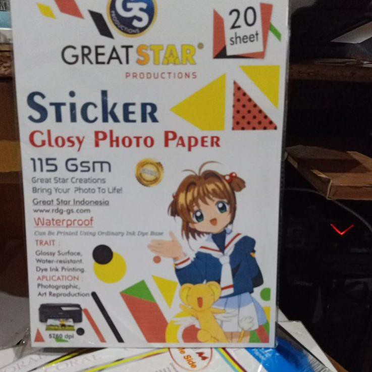 

Murah 6ZVPJ STICKER GLOSY PHOTO PAPER 115 GSM A4/20 LEMBAR anti air/water proff 84 Best Product