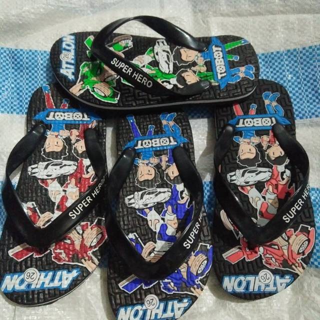 sandal Jepit anak motip Tobot