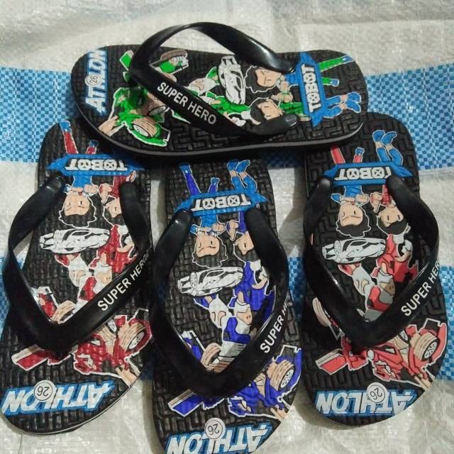 sandal Jepit anak motip Tobot