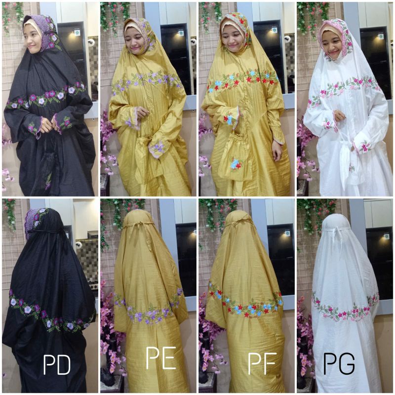 MUKENA  PARASUT WARNA TERUSAN BORDIR