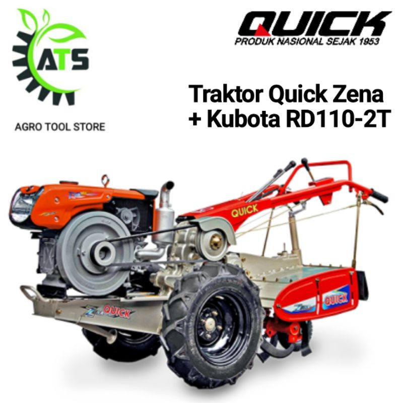 Hand Tracktor Quick Zena G3000 Diesel Kubota RD110DI-2T Traktor Tangan Bajak Sawah Ladang