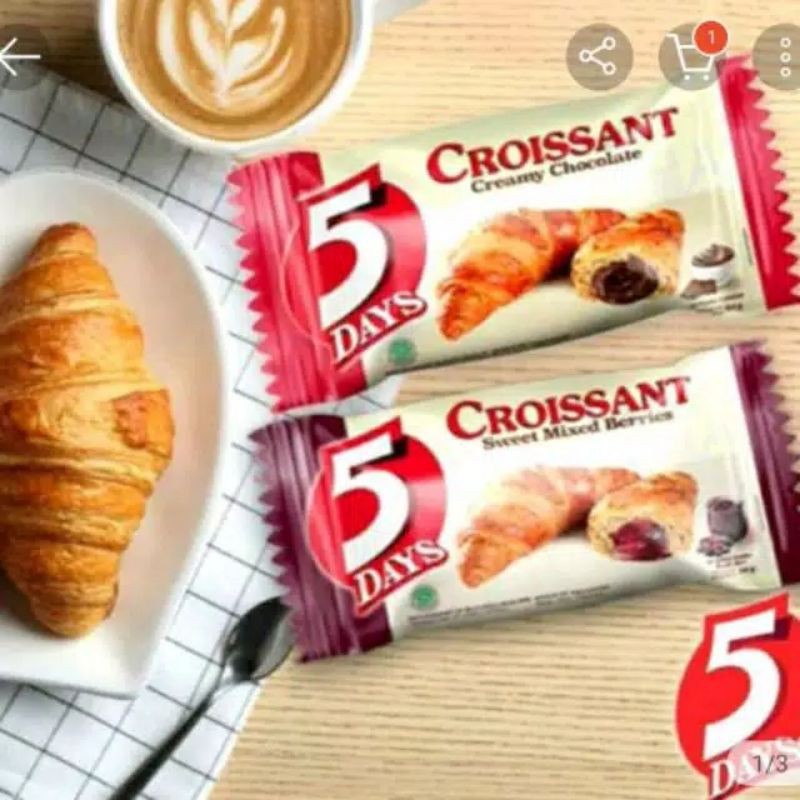 

5Days / 5 Days Roti Croissant Chocolate / Mixed Berries 60 Gram