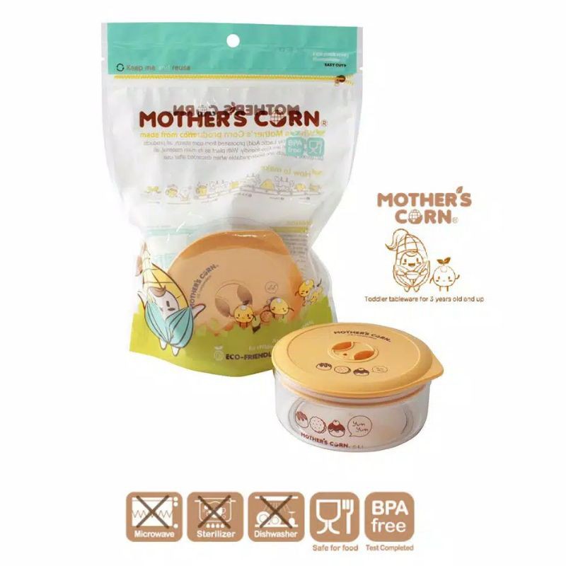 Original Mother's Corn Snack Container Cutie spoon/fork set mangkok snack tempat snack sendok garpu