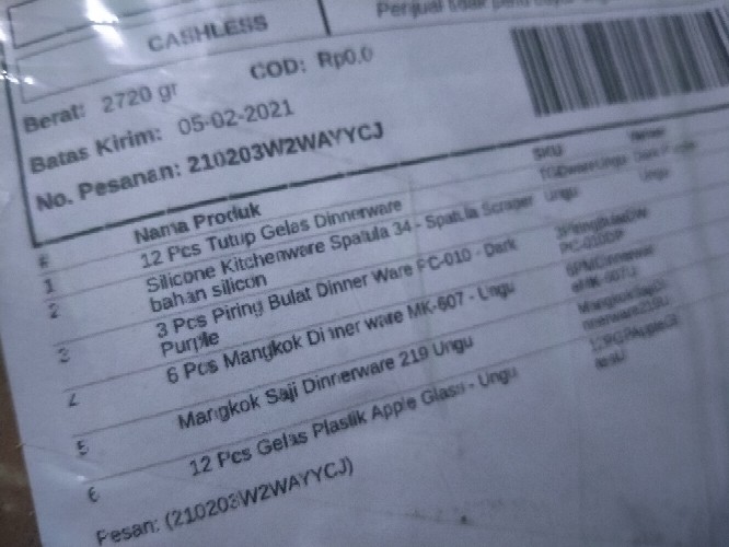 Mangkok Saji Dinnerware 219 Ungu