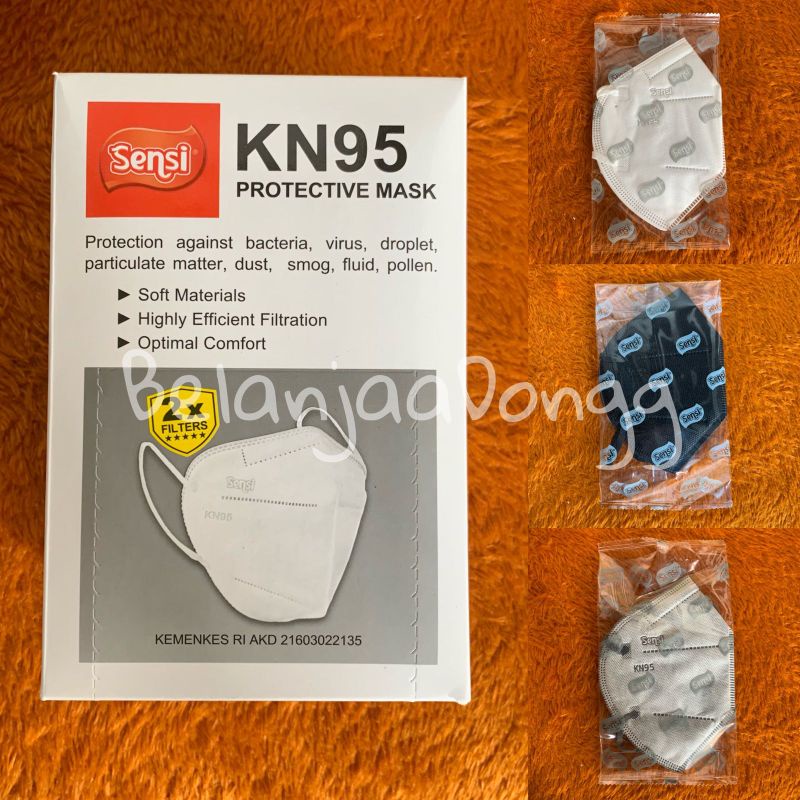 MASKER KN95 SENSI 5PLY DOUBLE FILTER ECERAN 1PCS