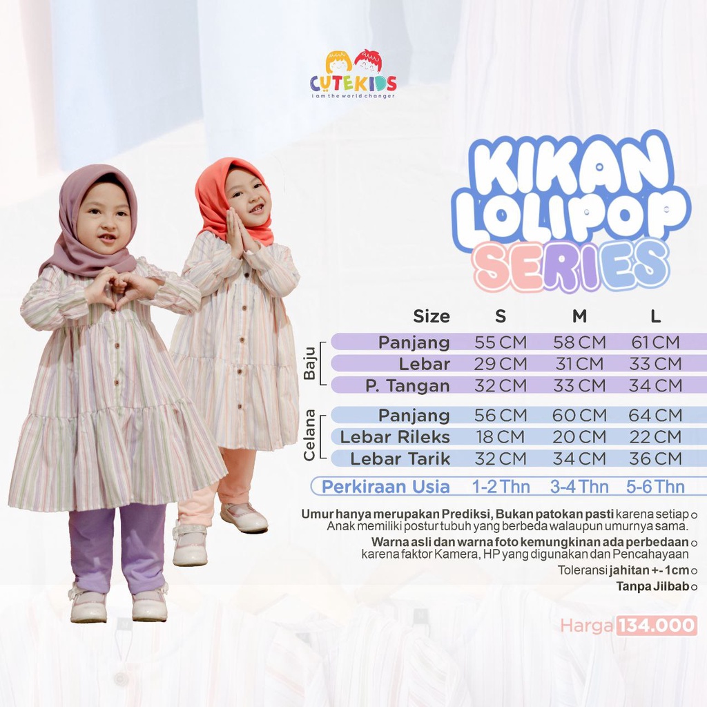 Tunik Anak Perempuan Setelan 1 - 6 Tahun Kikan Flora By Cutekids Baju Ngaji Anak Perempuan Cewek