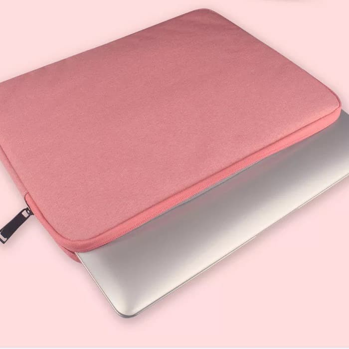 Tas Laptop Softcase Waterproof Nylon High Quality 14 15 inch - pink