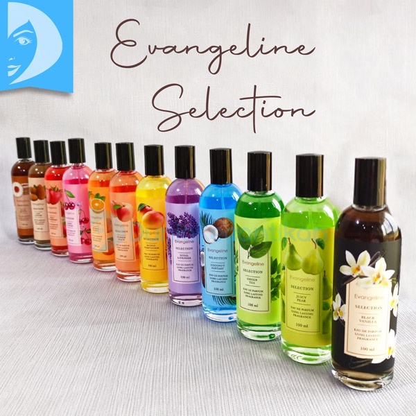 [100M | EAU DE PARFUM] [BPOM] Evangeline Selection Series 100ml | Parfum Badan | Black Vanilla | Cherry Blossom | Coconut Fantasy | Green