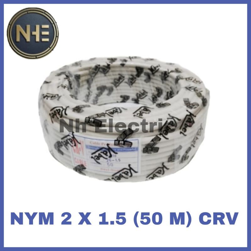 Kabel Listrik Nym 2x1,5mm 50M Crv - Kabel Kawat 2x1.5mm 50 Meter Crv