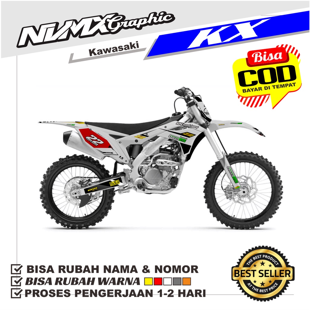 DECAL CUSTOM KX 250-450F PUTIH STIKER FULL BODY