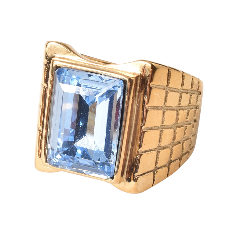 Cincin Batu Permata Warna Emas Untuk Pria