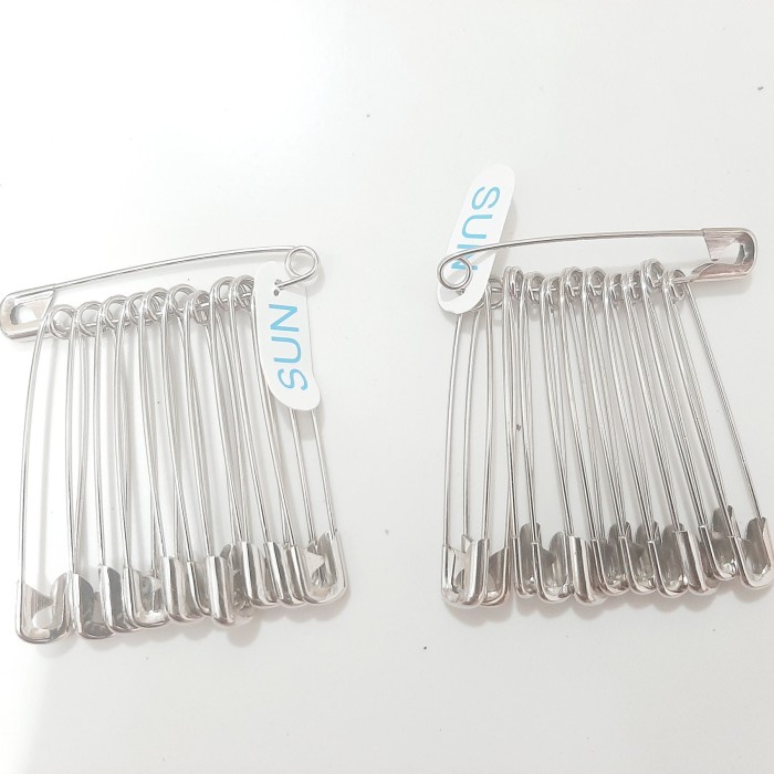 

24E04E 1 Renteng Peniti Jumbo Sun Putih Silver 5Cm Isi 12 Pcs T504Rr