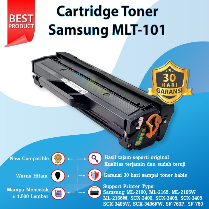 Cartridge Toner Samsung MLT-101 D101 MLT101 Compatible Printer ML-2160 ML2165 ML2165W ML2166W