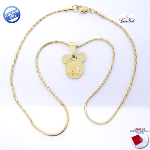 Lovelybutik - Kalung Anak Perempuan Laki Laki Titanium Anti Karat MKT MNT Kalung Anak Cewek Cowok Lucu Titanium Gratis Hadiah KOTAK PERHIASAN