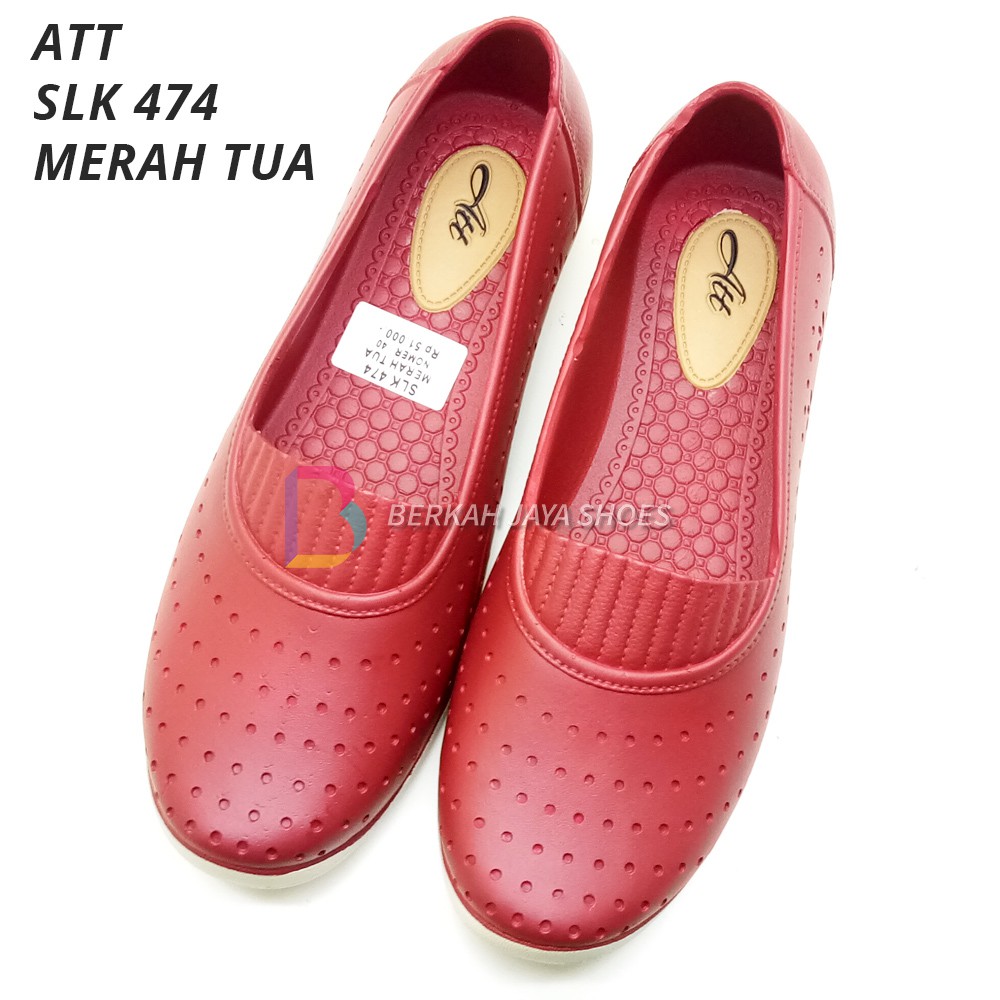 Sepatu Karet Wanita - Sepatu Flat Shoes Karet Wanita ATT SLK 474 Varian Warna - Anti Air &amp; Anti Slip