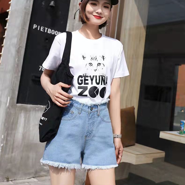 Celana jeans pendek wanita korean style Biru muda hotpants jens dewasa celana denim xl XXl perempuan cewek short  kekinian