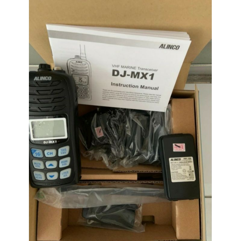 Alinco DJ-MX1 HT Marine VHF Ori Garansi Waterproof 5W DJMX1 kapal Laut Marine