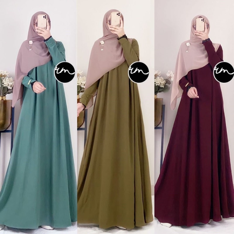 ABAYA NADA Gamis Crinkle  Dress Busui Friendly