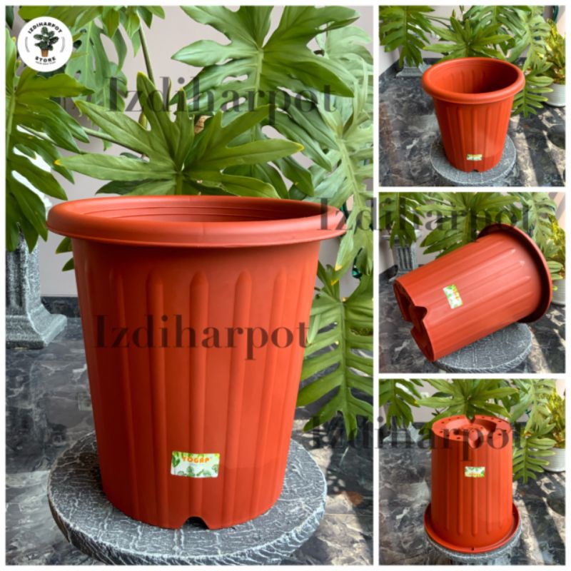 pot bunga tanaman tinggi yogap YPT 30 MERAH BATA - bahan tebal