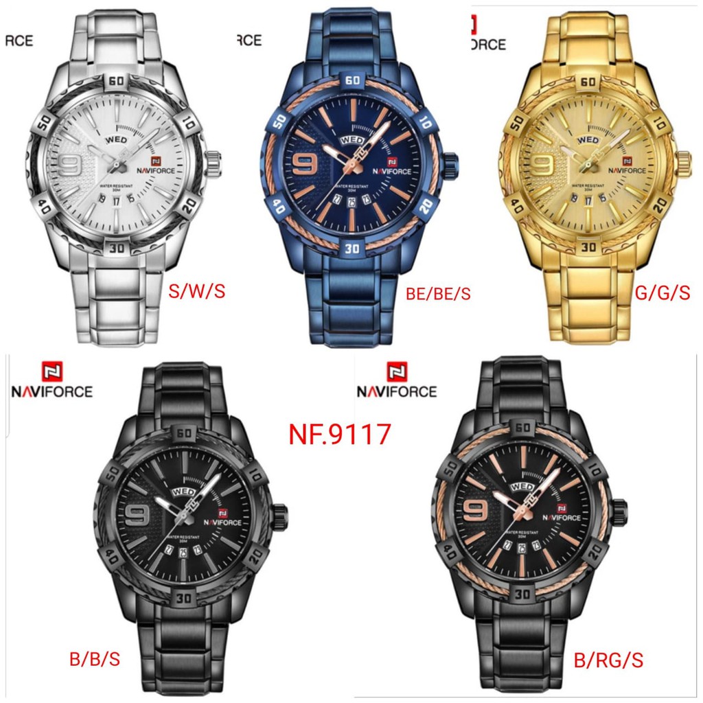 Jam Tangan Original Naviforce NF-9117M Stainless