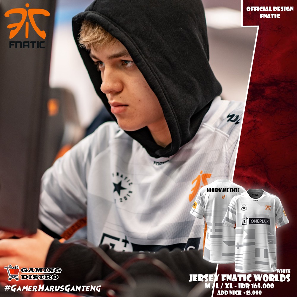 Jersey Fnatic Worlds White - Kaos Fnatic Worlds Putih CSGO Dota 2