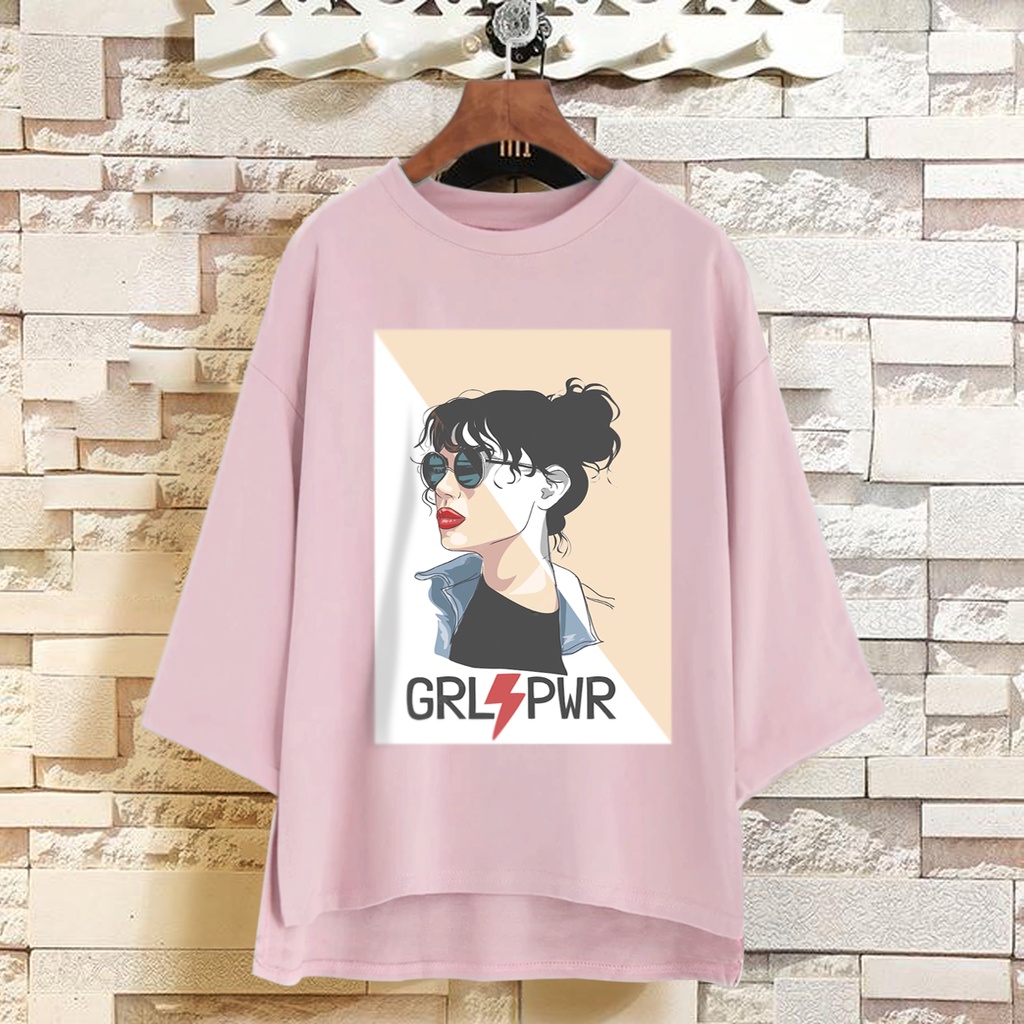 PUFFY_ID kaos oversize tunik wanita GIRLS POWER tshirt big size cewek premium