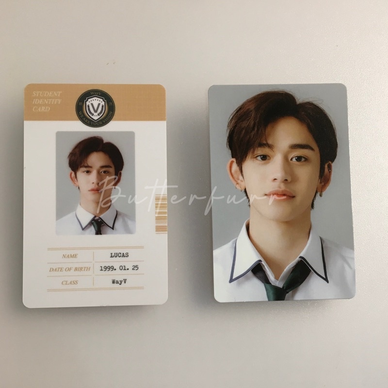 LUCAS PC PHOTOCARD ID CARD BACK 2 SCHOOL B2S WAYV 2021