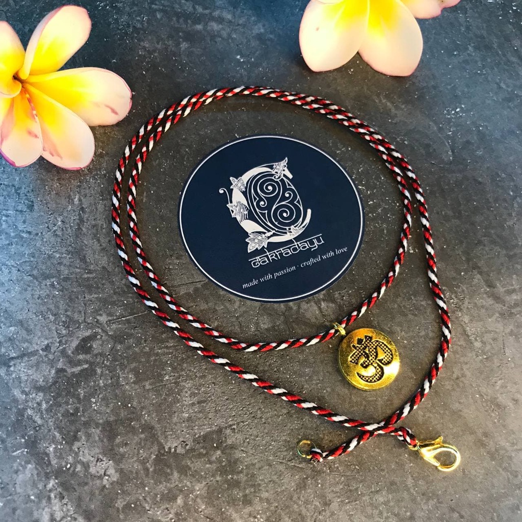 Kalung Tridatu Liontin Ongkara Omkara Gold Emas khas Bali Original