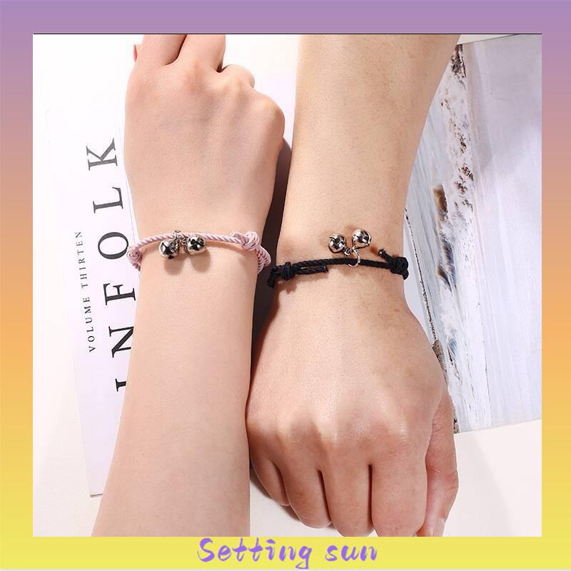 2 PC Korea Wanita Lonceng Adjustable Gelang Pasangan Pacar Hadiah Ulang Tahun TN