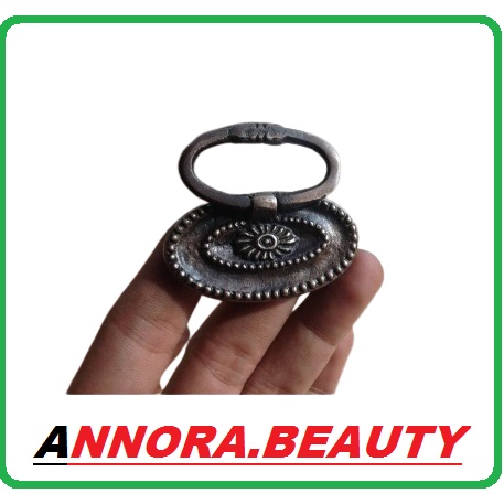 Tarikan laci kuningan antik motif merry oval tanggung brass - ANNORA.BEAUTY