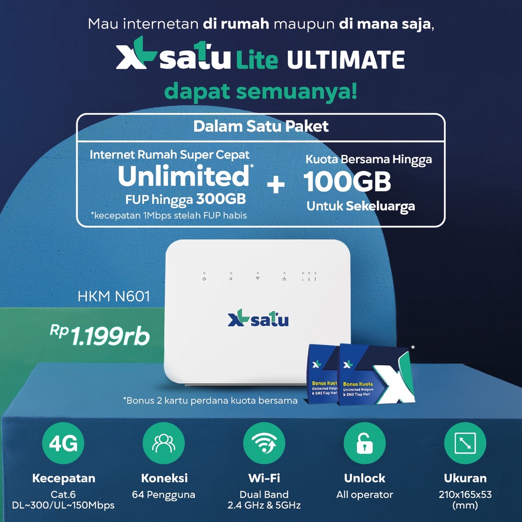 Home Router Wifi XL Home UNLIMITED XL Satu Lite Value Family Smart Ultimate Unlocked Garansi Resmi