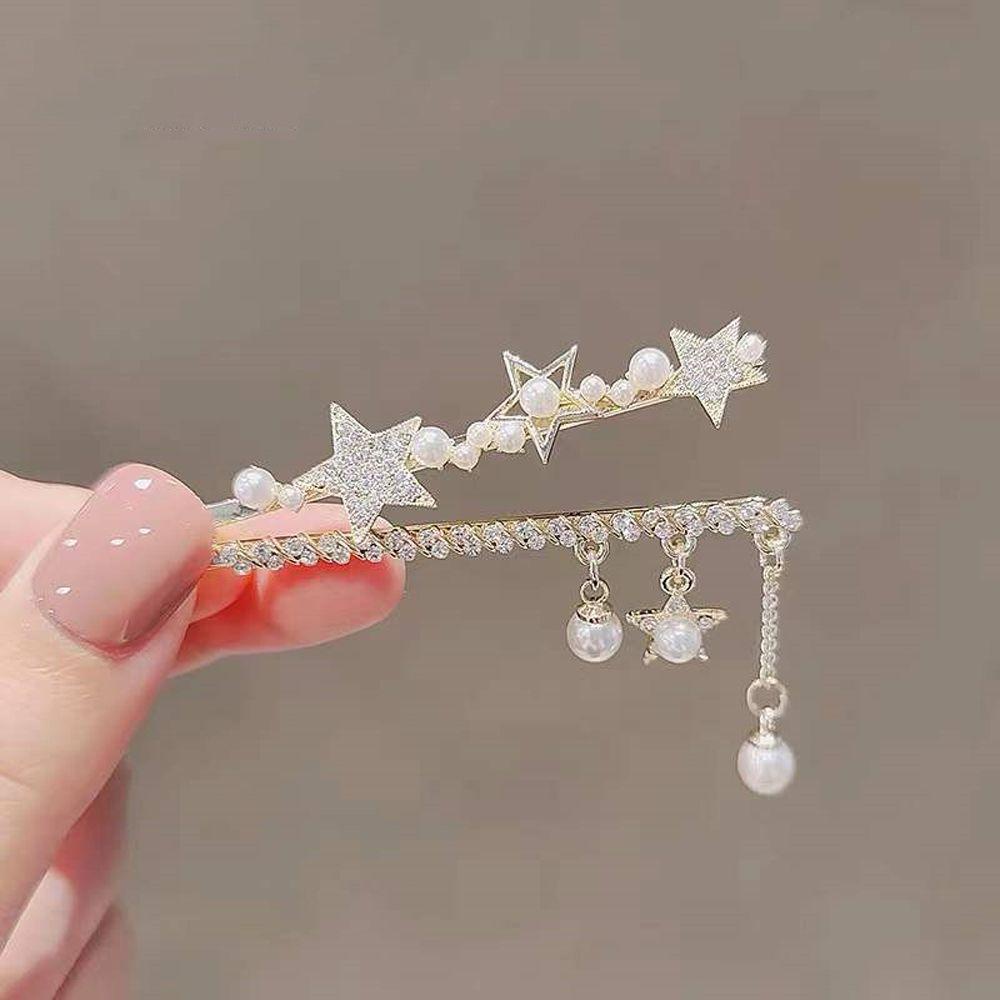 Agustina Korea Gaya Klip Rambut Mewah Rumbai Hiasan Kepala Jepit Perhiasan Perempuan Hadiah Barrettes Poni Clip