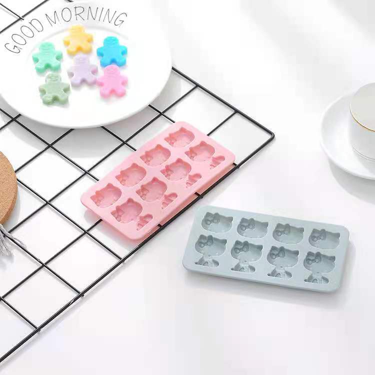 Cetakan Silicone Silikon Puding Coklat Cake Es Motif Hello Kitty W/Mix