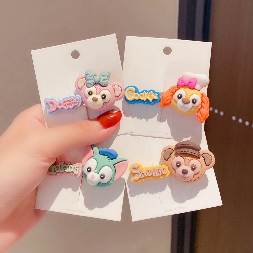 1PCS Versi Korea Lucu Kartun Duffy Bear Surat Jepit Rambut Gadis Bulang