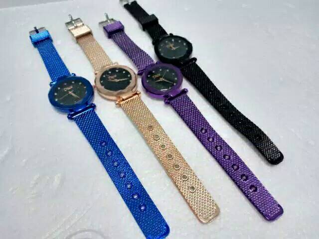 Jam Tangan Wanita Permata Diamond Strap Rubber Full Color