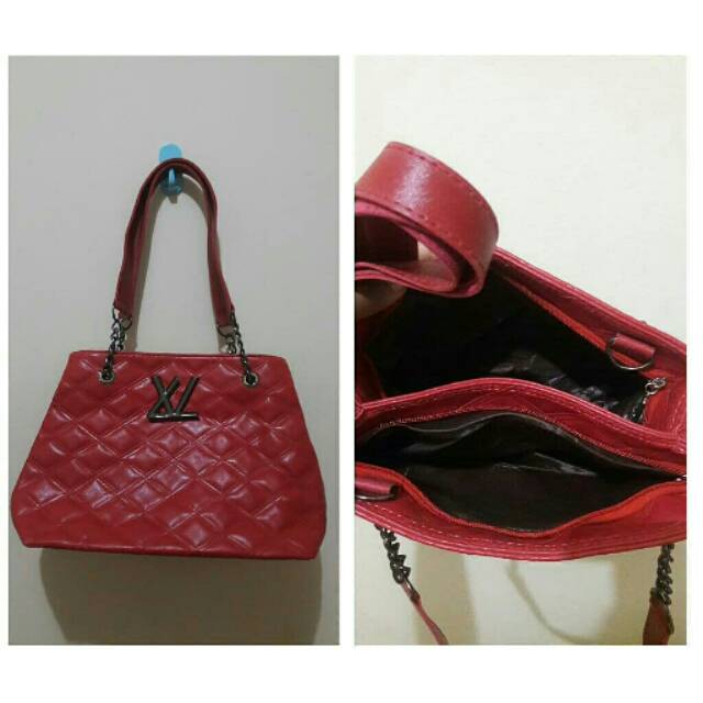 Preloved Tas LV Merah 2 sisi