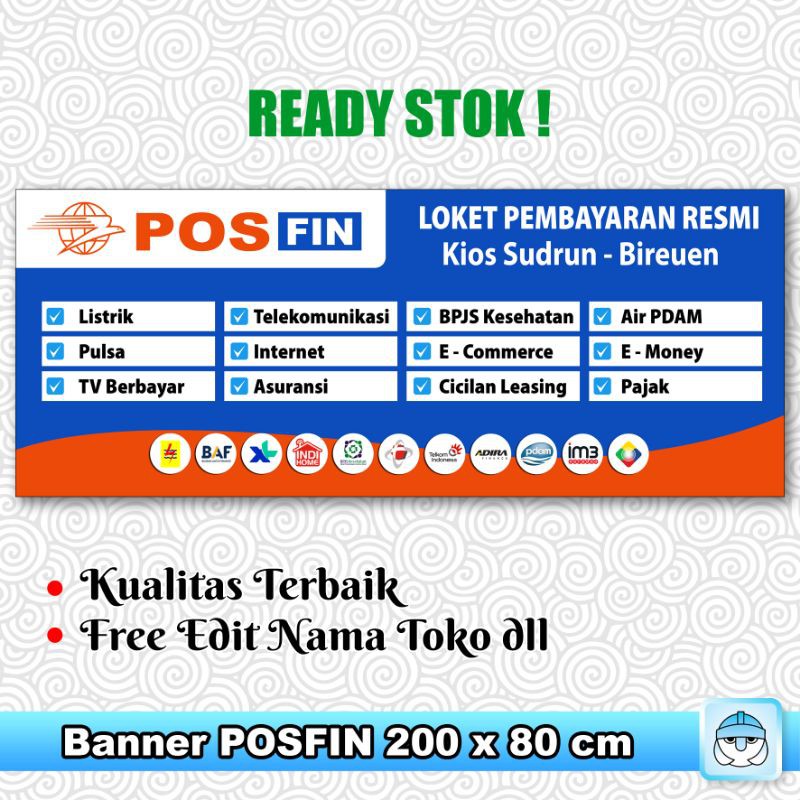 BANNER SPANDUK POSFIN UKURAN 200X80