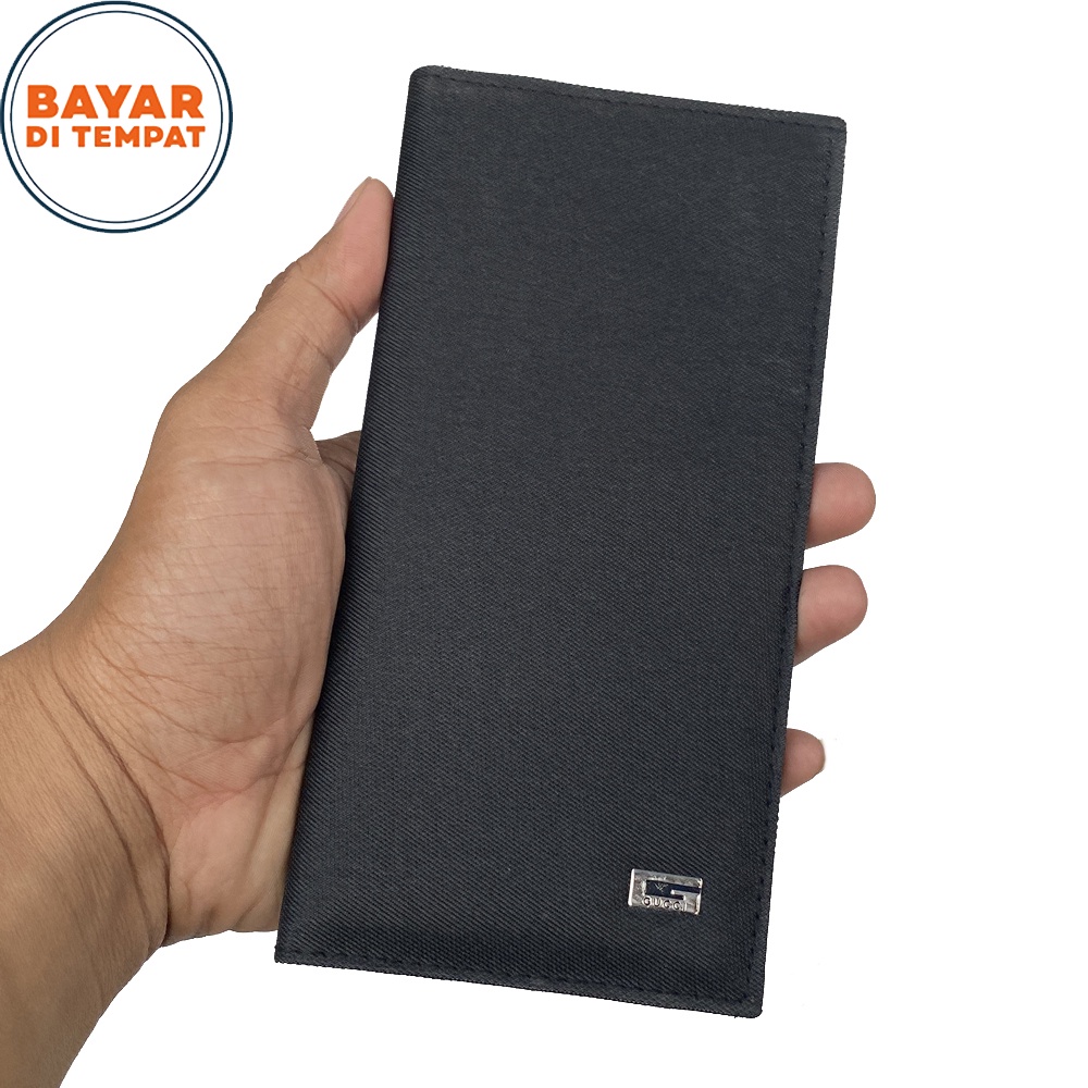 SHOPEE 6.6 SUPER SALE!! JFR Fashion Dompet Pria Panjang Bahan Kulit Canvas JP09