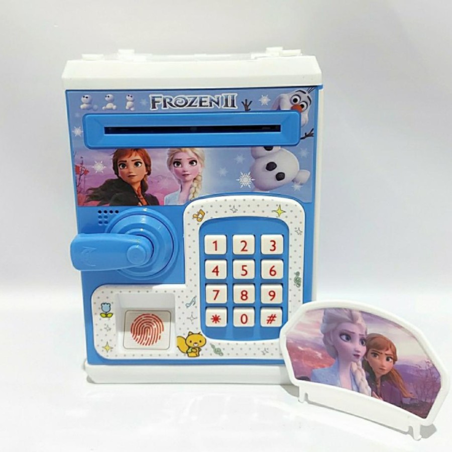 Mainan Celengan ATM Brankas Karakter | Mesin Tabung uang Frozen Sidik Jari