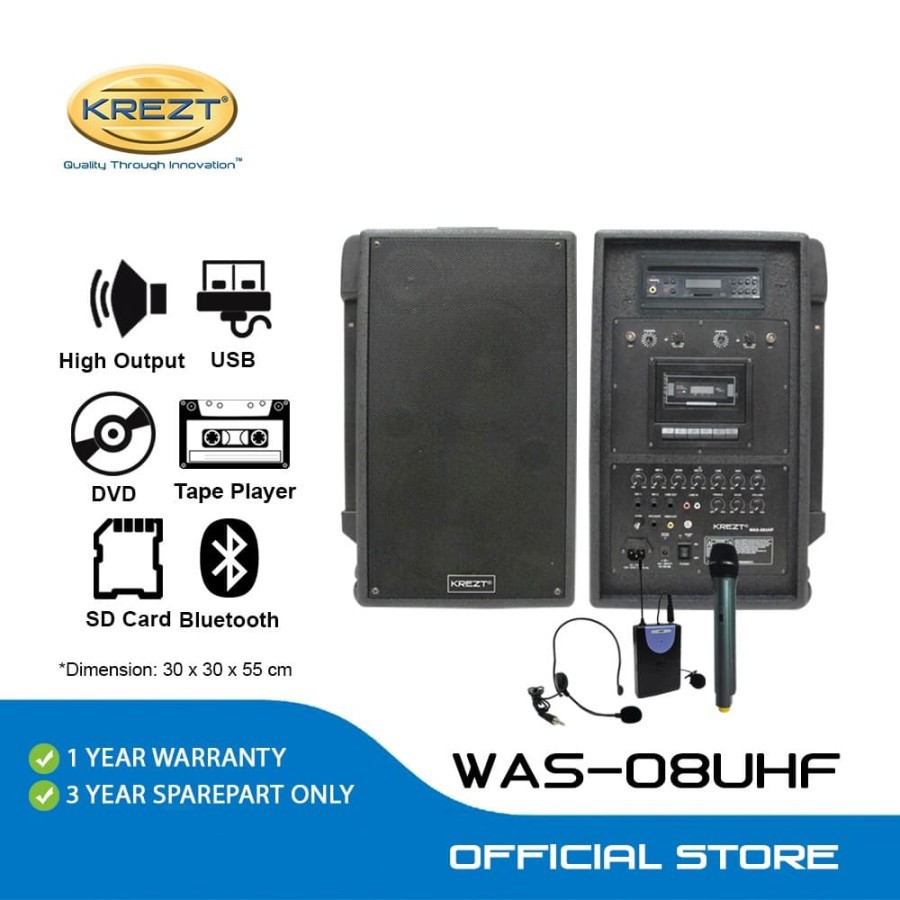 PORTBABLE WIRELESS PA AMPLIFIER KREZT WAS-08 UHF