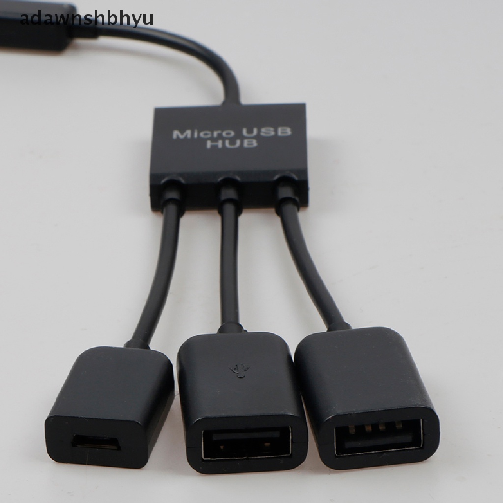 Adawnshbhyu 3in1 Micro USB Power Supply Charging Host Kabel Hub OTG Distributor Adaptor